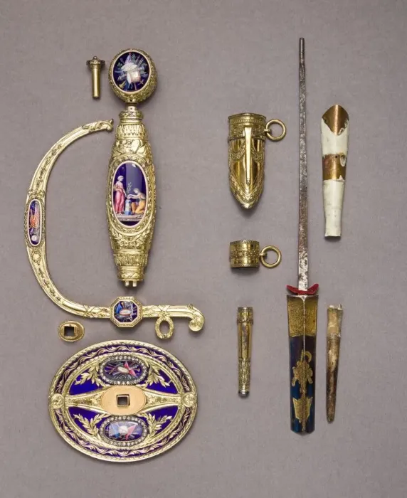 Framed Print : Smallsword Hilt and Scabbard Mounts, British, London, hallmarked for 1797-98 Framed Print : Smallsword Hilt and Scabbard Mounts, British, London, hallmarked for 1797-98
