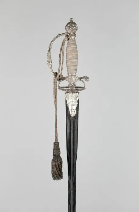 Framed Print : Smallsword and Scabbard, England, 1744 / 45. Creators: John Berthellot, Matthew Feesey Framed Print : Smallsword and Scabbard, England, 1744 / 45. Creators: John Berthellot, Matthew Feesey