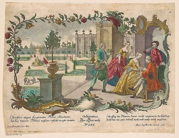 Smell, 1684-1756. Creator: Martin Engelbrecht