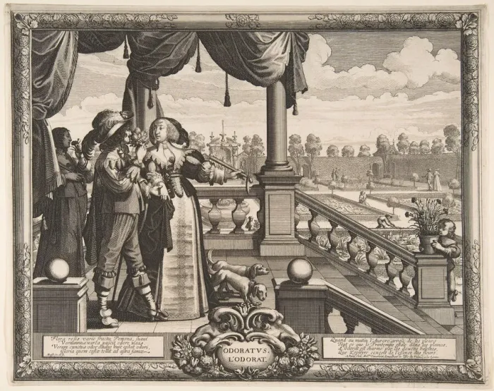 Framed Print : Smell, ca. 1638. Creator: Abraham Bosse Framed Print : Smell, ca. 1638. Creator: Abraham Bosse