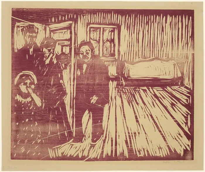 Framed Print : The Smell of Death, 1915. Creator: Edvard Munch Framed Print : The Smell of Death, 1915. Creator: Edvard Munch