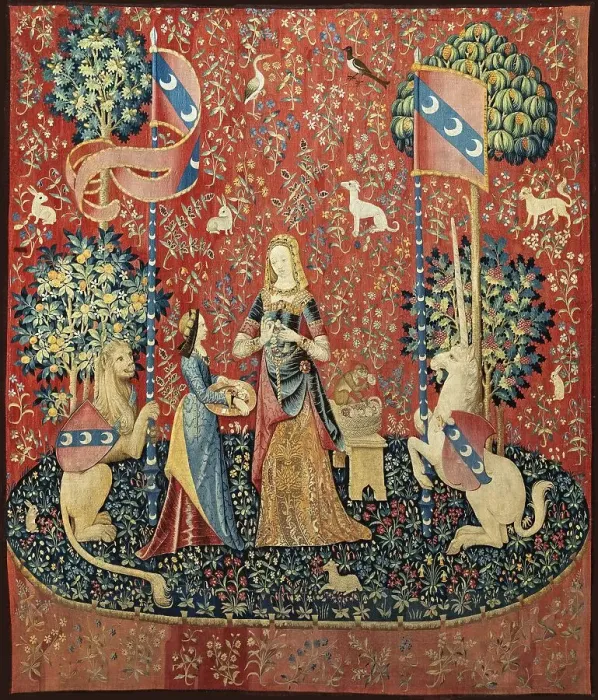 Framed Print : Smell. The Lady and the Unicorn, Between 1484 and 1500. Creator: Anonymous master () Framed Print : Smell. The Lady and the Unicorn, Between 1484 and 1500. Creator: Anonymous master ()