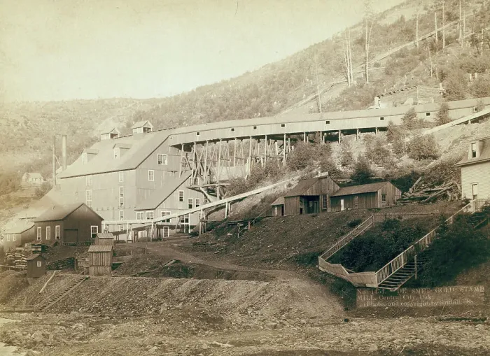 Framed Print : De Smet Gold Stamp Mill, Central City, Dak, 1888. Creator: John C. H. Grabill Framed Print : De Smet Gold Stamp Mill, Central City, Dak, 1888. Creator: John C. H. Grabill