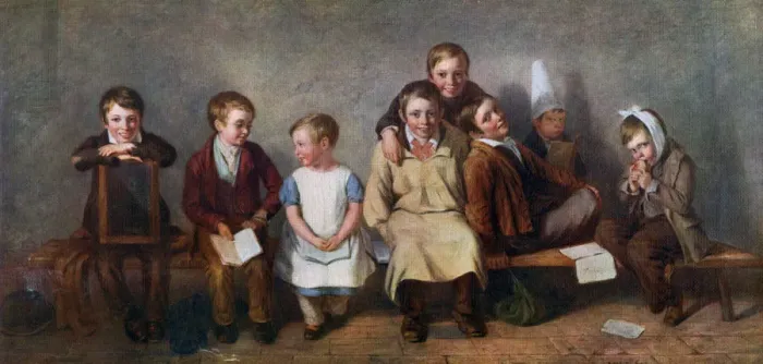 Framed Print : The Smile, 1842, (1912). Artist: Thomas Webster Framed Print : The Smile, 1842, (1912). Artist: Thomas Webster