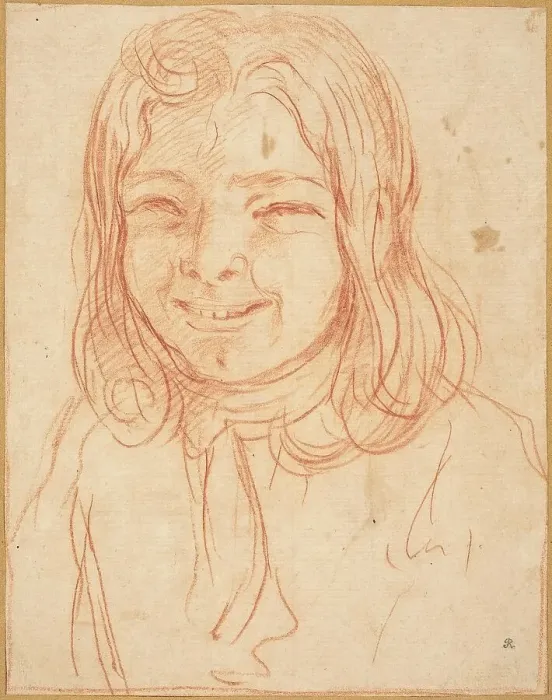 Framed Print : A Smiling Boy with Flowing Hair, c. 1700. Creator: Unknown Framed Print : A Smiling Boy with Flowing Hair, c. 1700. Creator: Unknown