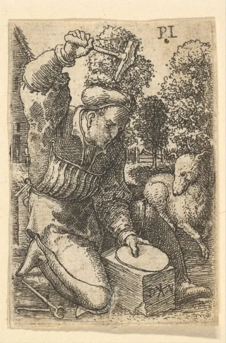 Framed Print : The Smith, 1520-25. Creator: Dirck Vellert Framed Print : The Smith, 1520-25. Creator: Dirck Vellert