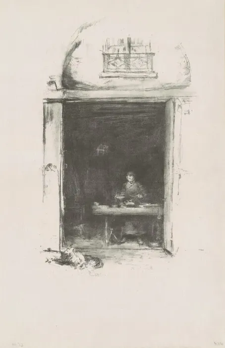Framed Print : The Smith, Passage du Dragon, 1894. Creator: James Abbott McNeill Whistler Framed Print : The Smith, Passage du Dragon, 1894. Creator: James Abbott McNeill Whistler