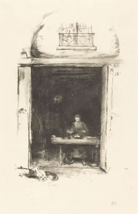 Framed Print : The Smith, Passage du Dragon, 1894. Creator: James Abbott McNeill Whistler Framed Print : The Smith, Passage du Dragon, 1894. Creator: James Abbott McNeill Whistler