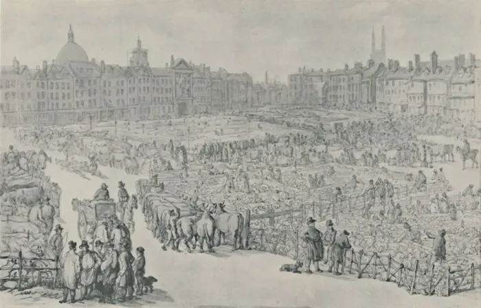 Framed Print : Smithfield Market, 1810, 1920. Artist: Thomas Rowlandson Framed Print : Smithfield Market, 1810, 1920. Artist: Thomas Rowlandson