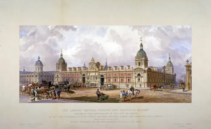 Framed Print : Smithfield Market, City of London, 1875. Artist Framed Print : Smithfield Market, City of London, 1875. Artist