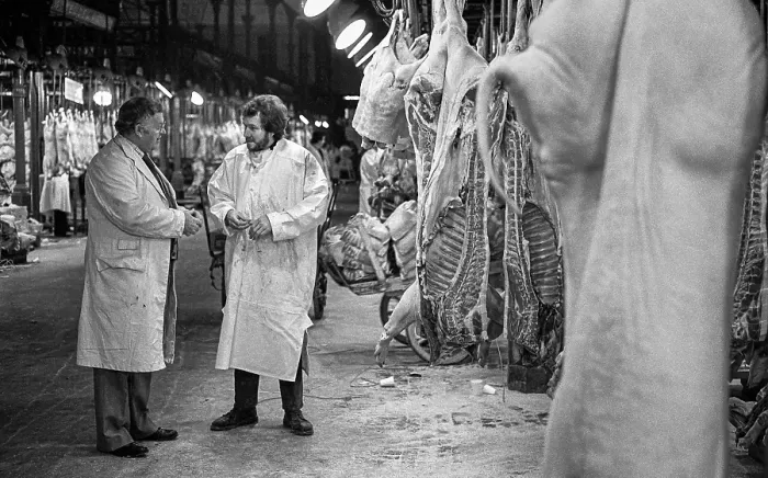 Framed Print : Smithfield Meat Market, City of London, January 1980. Creator: Peter Thompson Framed Print : Smithfield Meat Market, City of London, January 1980. Creator: Peter Thompson