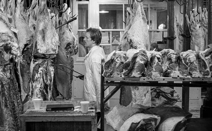 Framed Print : Smithfield Meat Market, City of London, January 1980. Creator: Peter Thompson Framed Print : Smithfield Meat Market, City of London, January 1980. Creator: Peter Thompson