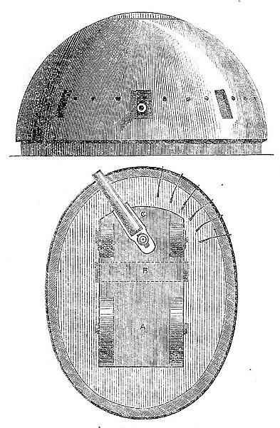 Smith's locomotive battery, 1862. Creator: Unknown