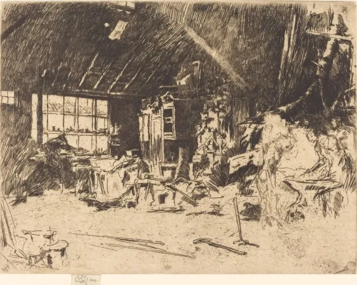 Framed Print : The Smithy, c. 1880. Creator: James Abbott McNeill Whistler Framed Print : The Smithy, c. 1880. Creator: James Abbott McNeill Whistler