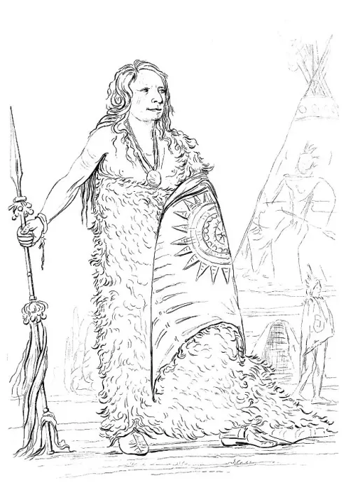 Framed Print : Smoke, chief of the Ponca tribe, 1841. Artist: Myers and Co Framed Print : Smoke, chief of the Ponca tribe, 1841. Artist: Myers and Co