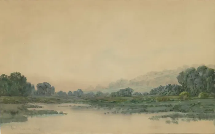 Framed Print : Smoke from the City, late 19th-early 20th century. Creator: Robert Burns Wilson Framed Print : Smoke from the City, late 19th-early 20th century. Creator: Robert Burns Wilson