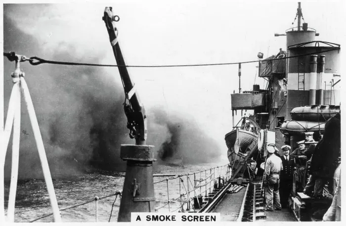 Framed Print : A smoke screen laid down by a destroyer, 1937 Framed Print : A smoke screen laid down by a destroyer, 1937