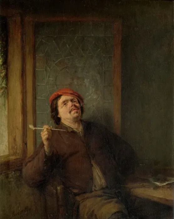 Framed Print : The Smoker, 1655. Creator: Adriaen van Ostade Framed Print : The Smoker, 1655. Creator: Adriaen van Ostade