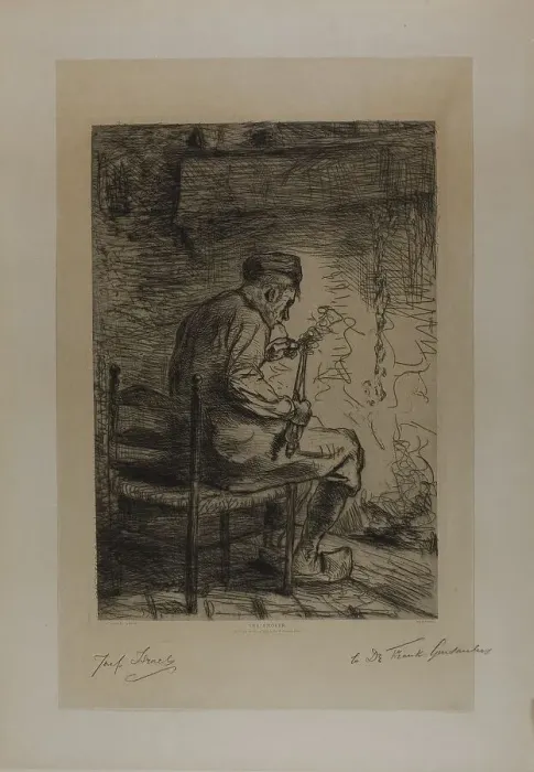 Framed Print : The Smoker, 1882. Creator: Jozef Israels Framed Print : The Smoker, 1882. Creator: Jozef Israels
