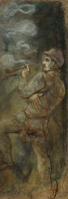 Framed Print : Smoker, 1917. Creator: Genin, Robert (1884-1941) Framed Print : Smoker, 1917. Creator: Genin, Robert (1884-1941)