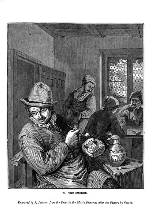 Framed Print : The Smoker, c1630-1680 (1843). Artist: J Jackson Framed Print : The Smoker, c1630-1680 (1843). Artist: J Jackson