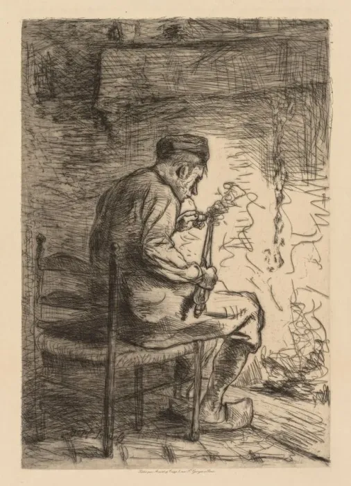 Framed Print : The Smoker. Creator: Jozef Israels (Dutch, 1824-1911) Framed Print : The Smoker. Creator: Jozef Israels (Dutch, 1824-1911)