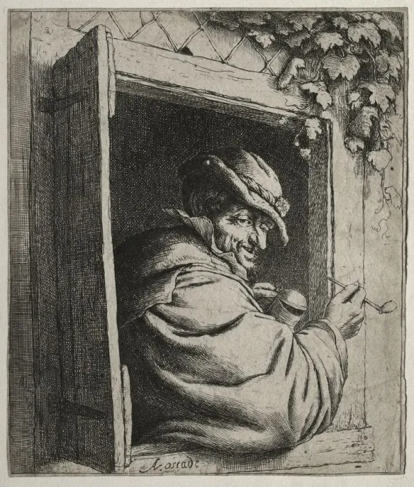 Framed Print : The Smoker at the Window. Creator: Adriaen van Ostade (Dutch, 1610-1684) Framed Print : The Smoker at the Window. Creator: Adriaen van Ostade (Dutch, 1610-1684)