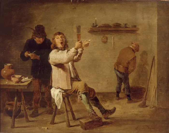 Framed Print : The smokers. Artist: Teniers, David, the Younger (1610-1690) Framed Print : The smokers. Artist: Teniers, David, the Younger (1610-1690)