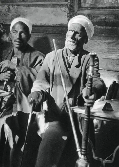 Framed Print : Smoking the narghileh, Cairo, 1937. Artist: Martin Hurlimann Framed Print : Smoking the narghileh, Cairo, 1937. Artist: Martin Hurlimann