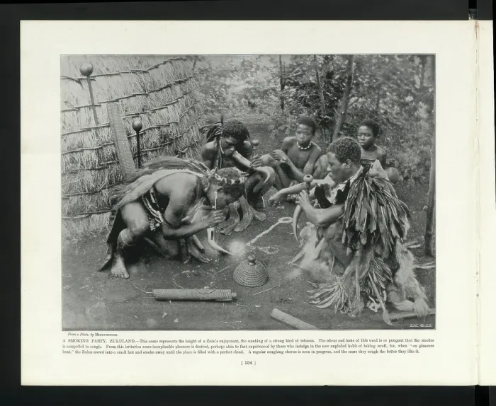 Framed Print : A Smoking Party, Zululand, South Africa, c1900? Creator: John Middlebrook Framed Print : A Smoking Party, Zululand, South Africa, c1900? Creator: John Middlebrook