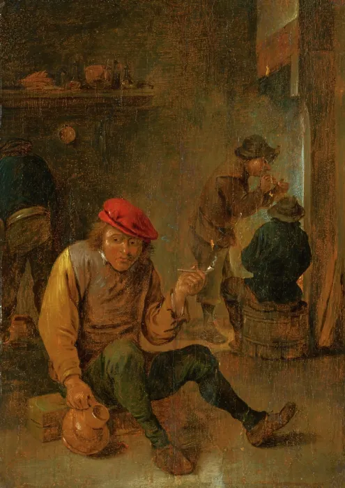 Framed Print : Smoking Peasants (Pipe Smokers), 1650-1700. Creator: Unknown Framed Print : Smoking Peasants (Pipe Smokers), 1650-1700. Creator: Unknown