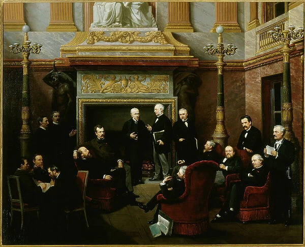 Smoking Room of the National Assembly at Palace of Versailles, in 1876, c1876. Creator: Leon Aclocque