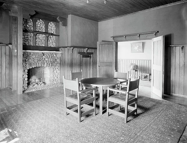Smoking room, Paul Smith's casino, Adirondack Mountains, between 1900 and 1905. Creator: Unknown