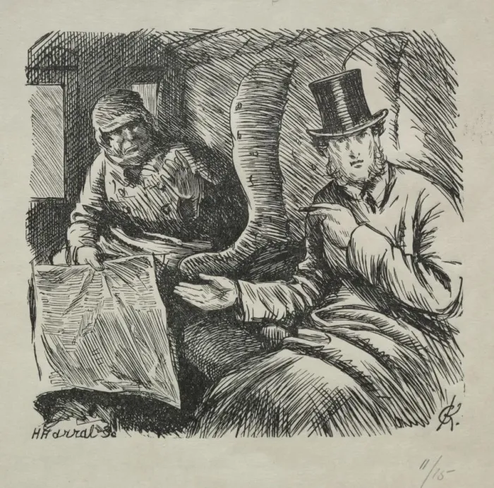 Framed Print : Smoking Strictly Prohibited, 1868. Creator: Charles Samuel Keene (British, 1823-1891) Framed Print : Smoking Strictly Prohibited, 1868. Creator: Charles Samuel Keene (British, 1823-1891)
