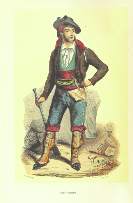 Framed Print : Smuggler, 1848. Creators: Adolphe Francois Pannemaker, Clerman, Estaquier Framed Print : Smuggler, 1848. Creators: Adolphe Francois Pannemaker, Clerman, Estaquier