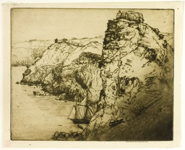 Framed Print : The Smugglers Cove, 1906. Creator: Donald Shaw MacLaughlan Framed Print : The Smugglers Cove, 1906. Creator: Donald Shaw MacLaughlan