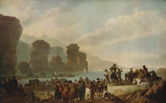 Framed Print : Smugglers on the Irish Coast, 1808. Artist: Julius Caesar Ibbetson Framed Print : Smugglers on the Irish Coast, 1808. Artist: Julius Caesar Ibbetson