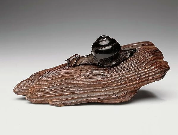 Snail on Log, c.1770. Creators: Unknown, Seiyodo Tomiharu