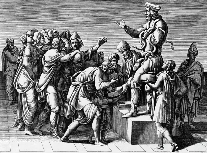 Framed Print : The Snakeholder, 16th century. Creators: Diana Mantuana, Giulio Romano Framed Print : The Snakeholder, 16th century. Creators: Diana Mantuana, Giulio Romano