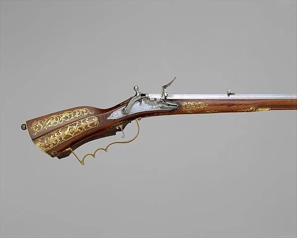 Snaphaunce Hunting Rifle, Swedish, Stockholm, dated 1722. Creator: Jonas Schertiger