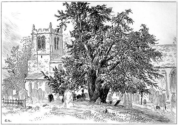 Snitterfield church, Snitterfield, Warwickshire, 1885. Artist: Edward Hull