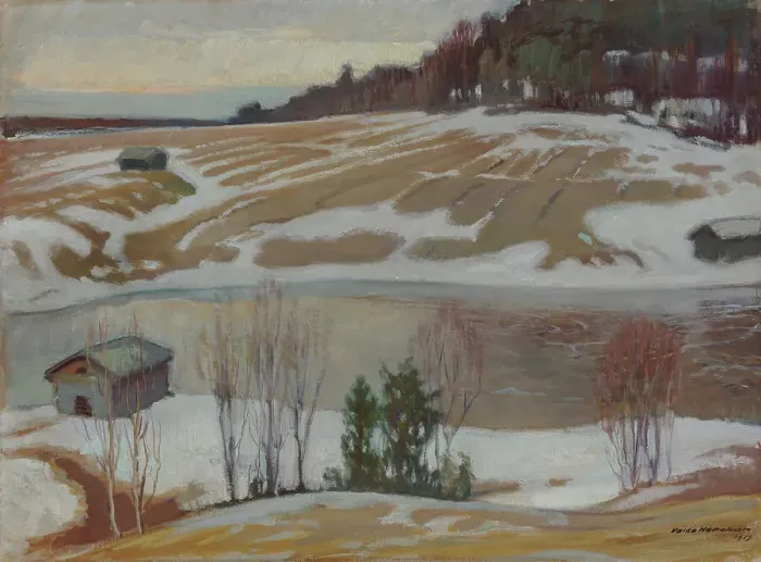 Framed Print : The Last Snow, 1919. Creator: Vaino Hamalainen Framed Print : The Last Snow, 1919. Creator: Vaino Hamalainen