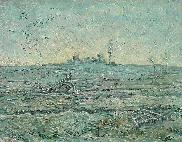 Snow-Covered Field with a Harrow (after Millet), 1890. Creator: Gogh, Vincent, van (1853-1890)