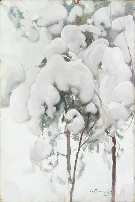 Framed Print : Snow-Covered Pine Saplings, 1899. Creator: Pekka Halonen Framed Print : Snow-Covered Pine Saplings, 1899. Creator: Pekka Halonen