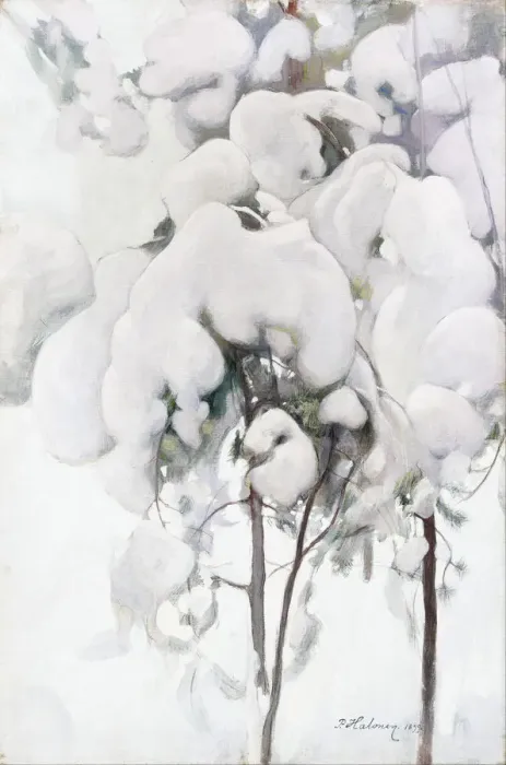 Framed Print : Snow-Covered Pine Saplings. Artist: Halonen, Pekka (1865-1933) Framed Print : Snow-Covered Pine Saplings. Artist: Halonen, Pekka (1865-1933)