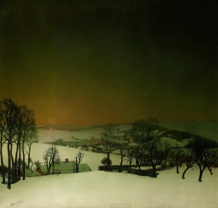 Framed Print : Snow in Flanders, 1928. Creator: Valerius de Saedeleer Framed Print : Snow in Flanders, 1928. Creator: Valerius de Saedeleer