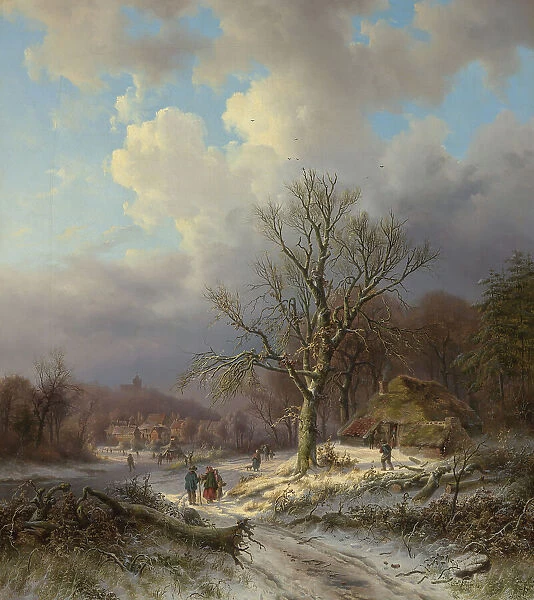 Snow Landscape, 1845. Creator: Alexander Joseph Daiwaille