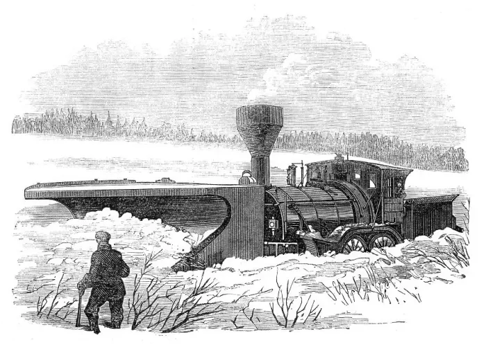 Framed Print : Snow-Plough on the Grand Trunk Railway of Canada, 1870. Creator: Unknown Framed Print : Snow-Plough on the Grand Trunk Railway of Canada, 1870. Creator: Unknown