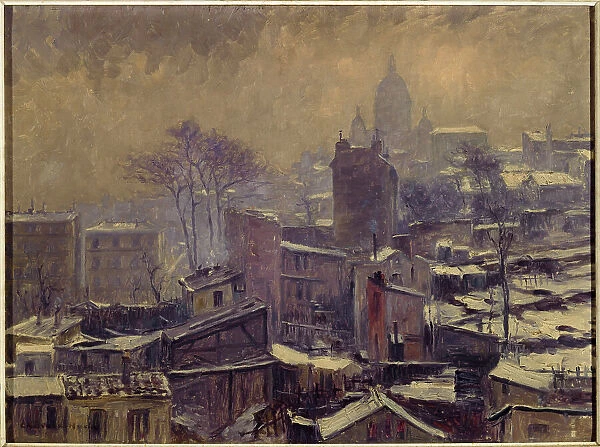 Snow on the scrubland of Montmartre, in 1905. Creator: Georges Chenard Huche