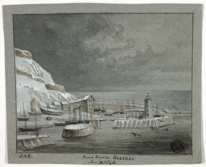 Framed Print : Snow Storm, Scarbro, November 29, 1846. Creator: Elizabeth Murray Framed Print : Snow Storm, Scarbro, November 29, 1846. Creator: Elizabeth Murray